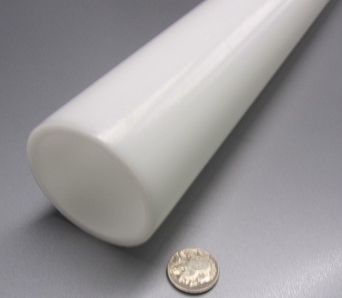 Delrin POM Acetal White Tube 2.25" Oversize OD x 2.00" Undersize ID x 12" Length - Picture 2 of 11