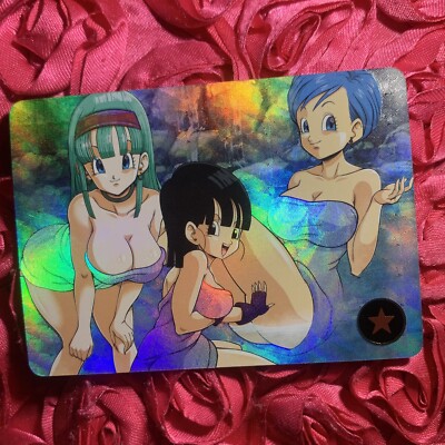 Maron + Bulma CHI-CHI DRAGON BALL Silver Anime ACG Waifu Holo Card HOT SPRING