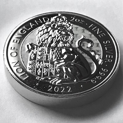 2022 Royal Tudor Beasts The Lion of England 2 oz 9999 Silver Coin