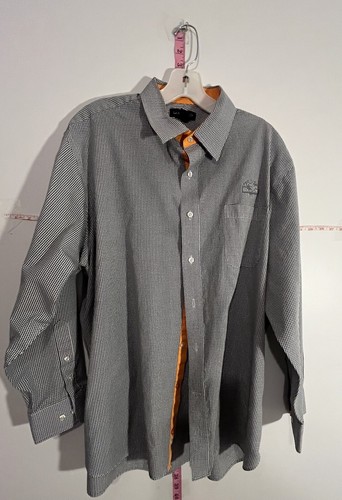 Men's Land End Black Small Check Button Down Dress Shirt Size 17/33 (Large) - Picture 6 of 8