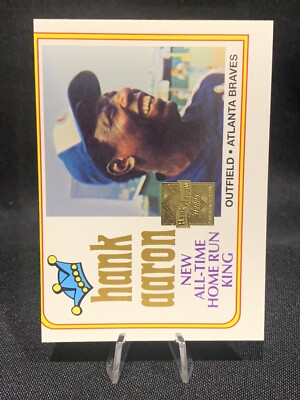 2000 Topps Hank Aaron Card #21 (1974 Topps) Atlanta Braves RARE ERROR MISS CUT