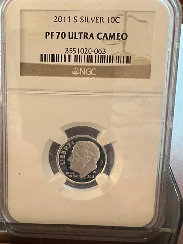 2011-S   SILVER Roosevelt Dime PR 70 ULTRA CAMEO NGC