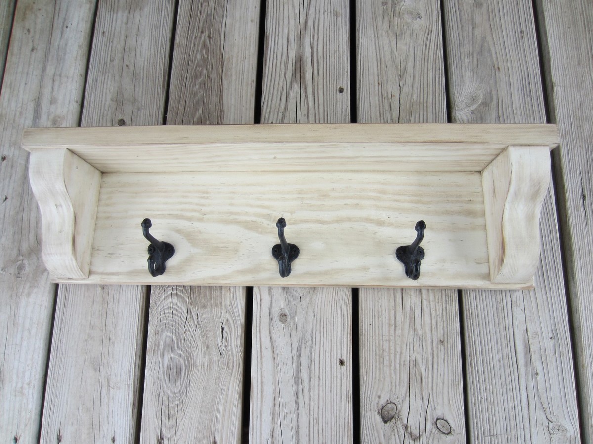 Country Coat Rack With Shelf Farmhouse Coat Primitive Coat Rack - Main Image
