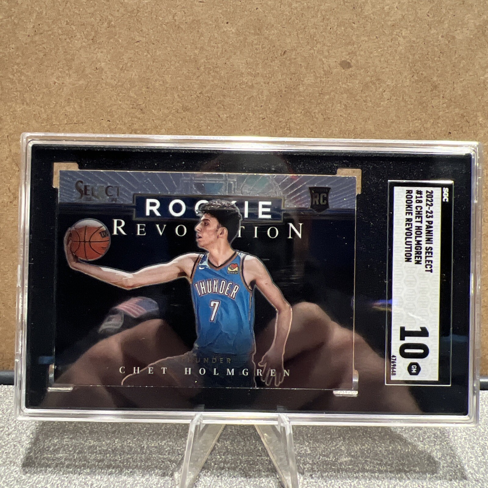 2022-23 Panini Select Chet Holmgren RC Rookie Revolution SGC 10 THUNDER