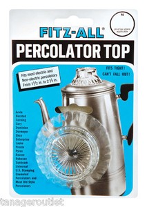 "Tops Replacement Percolator Top Fits Opening From 1-1/2 - 2-1/2 Dia. Clear,Glass"