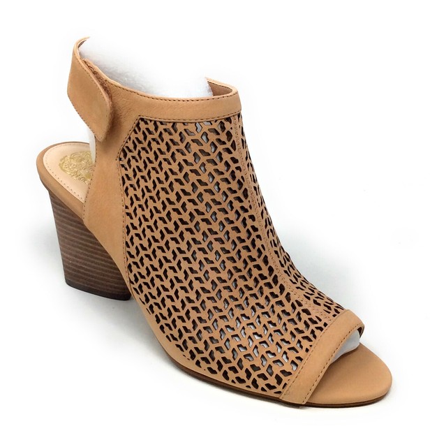 Vince Camuto Perforated Leather PEEP Toe Sandals Dastana Nude Women's 9m for sale online | eBay