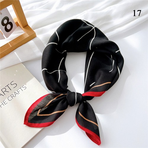Women Soft Cotton Linen Scarf Flower Print Square Scarf Head Wrap Neckerchief ✯ - Picture 14 of 39
