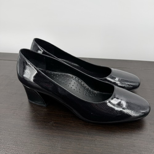 Vaneli Black Shiny Patent Eva Shoes in Box Womens Size 8