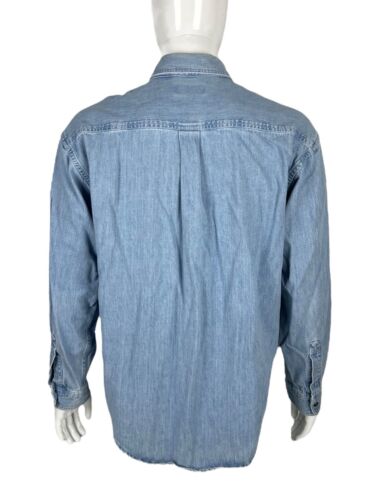 LL Bean Mens Large Denim Jacket Blue Vintage Made In Canada 100% Cotton - Picture 4 of 12