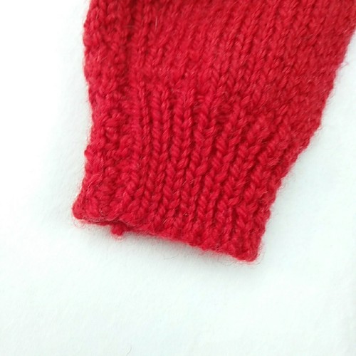 Handmade Mickey Mouse Jumper Size 3-4 Red Knitted Knit Sweater Boys Girls - Picture 5 of 7