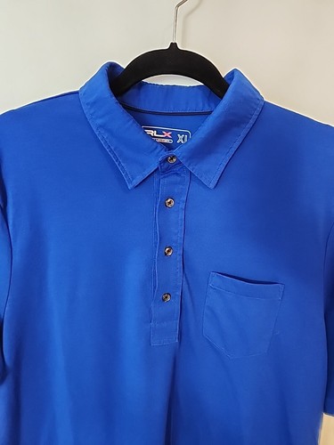 Polo Ralph Lauren RLX Shirt Mens XL Blue Golf Lightweight Short Sleeves MINT - Picture 2 of 5