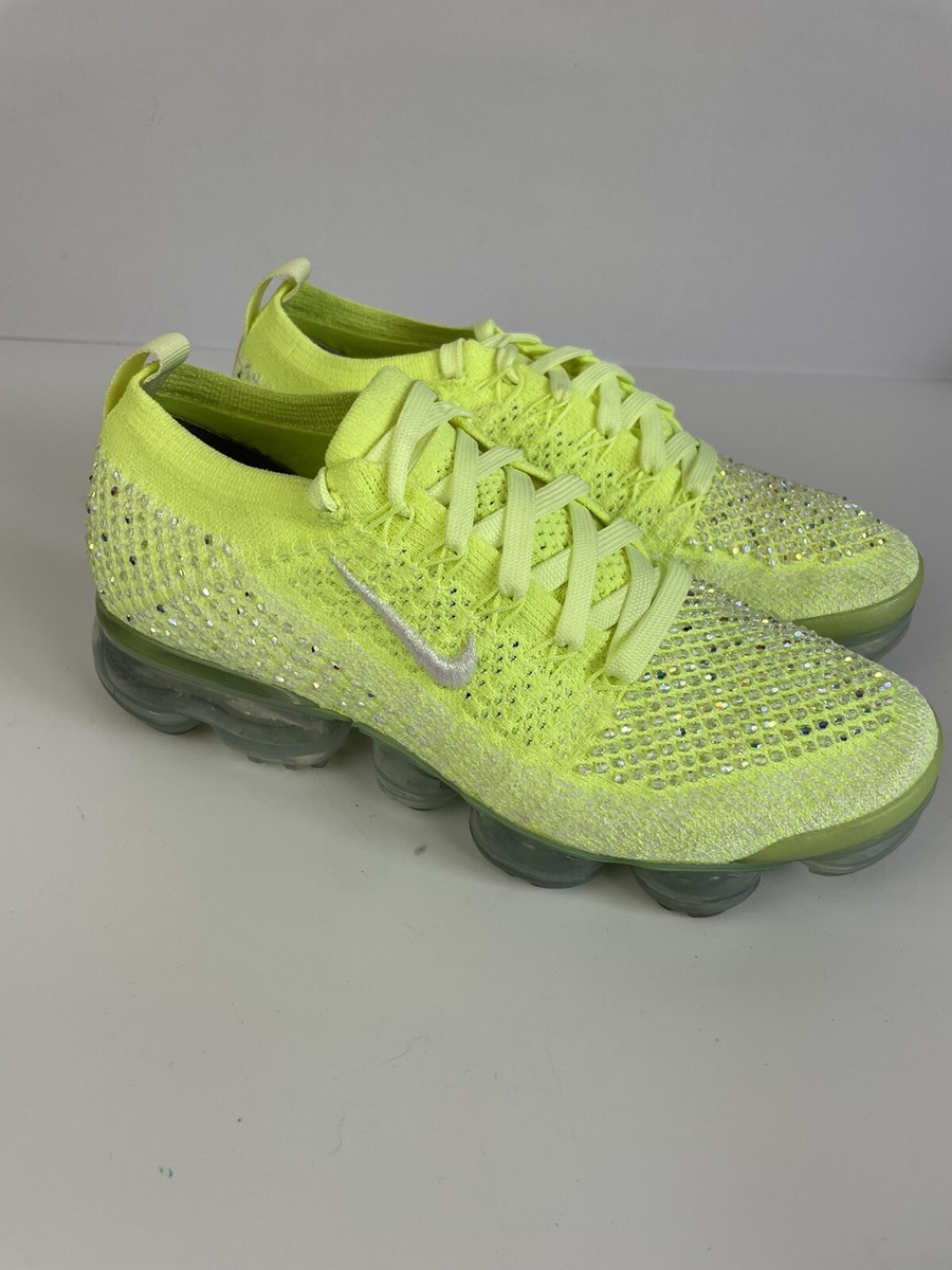 Nike X SWAROVSKI Womens VaporMax 2 Flyknit LXX Volt Green AT5673