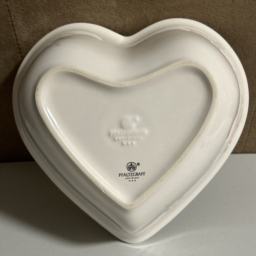 Pfaltzgraff Wyndham Heart Shaped Bowl - retired Pinks Blues Green Gray - Picture 9 of 12