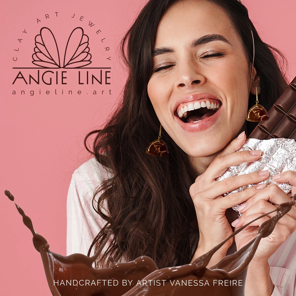 CHOCOLATE LOVER by Angie Line Art Handmade Polymer Clay Modern Gift for  Friend | eBay