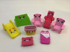 Shopkins Slide Tent Basket Chairs 8pc Lot Toy Figures Moose McDonalds 2017 B