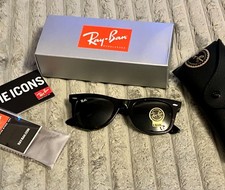 Ray-Ban RB2140 Wayfarer Tortoiseshell Glass 50mm Unisex Sunglasses Box  Papers 