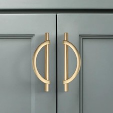 10 Pack Brushed Gold Cabinet Pulls 5 Inch 128MM Hole Centers Kitchen Cabinet