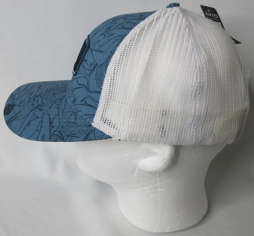 Avid Premium Fishing Trucker Cap Hat Blue White Snapback Patch 1 Size NWT $27.99 - Picture 2 of 8