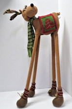 Plush Reindeer Christmas Decoration with Long Legs 30" bottom to antlers