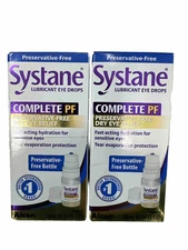 LOT OF 2 Systane Complete Preservative Free Eye Drops - 0.34 Oz, EXP 09/2026