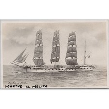 The Sailing Ship MARTHE (ex Melita) RP Postcard
