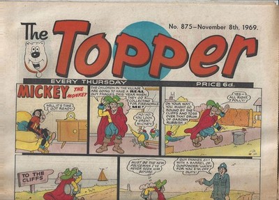 THE TOPPER COMIC + COA No No 875  - 8 Nov 1969 VINTAGE & ORIGINAL PERFECT GIFT