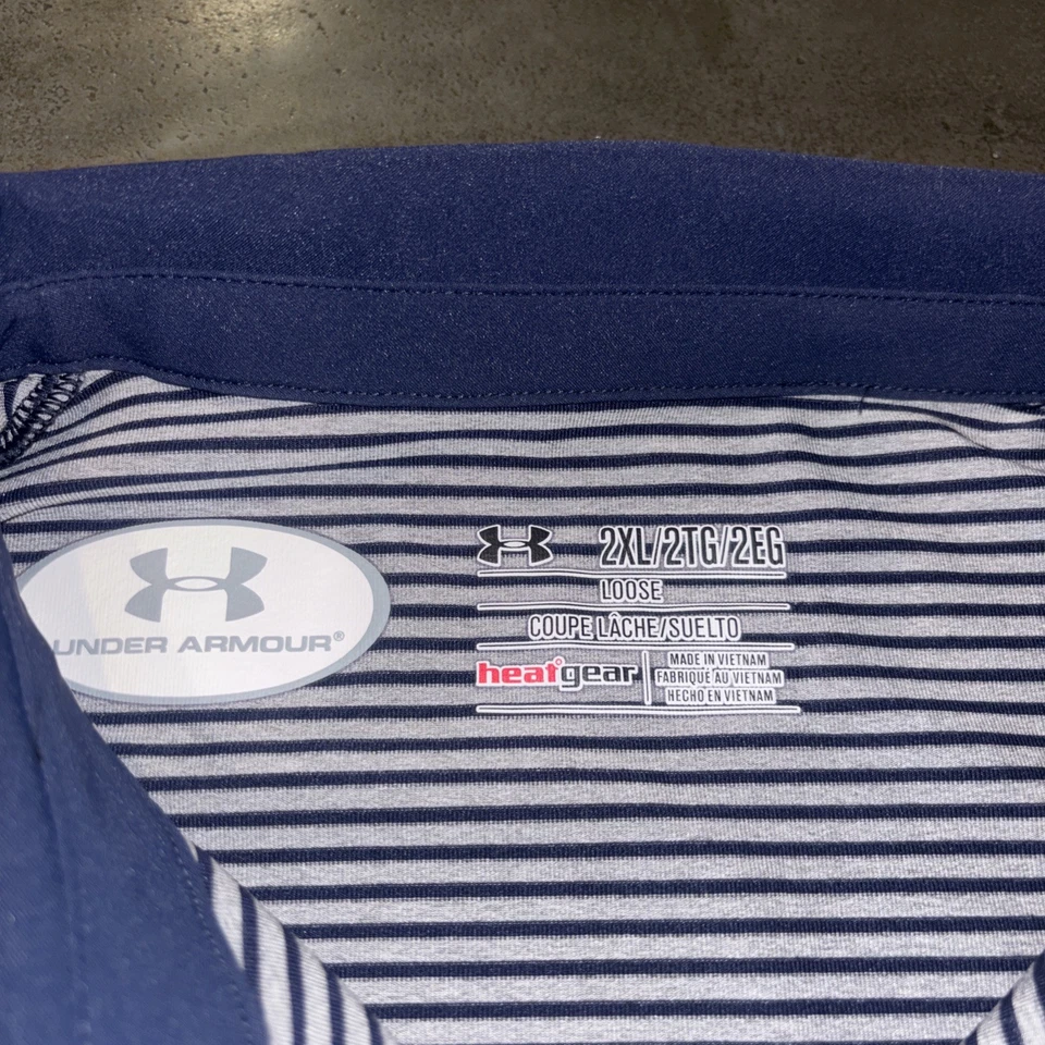 Navy Midshipmen Polo Shirt Womens 2XL Blue Gray Under Armour Naval Academy - Image 3 of 4