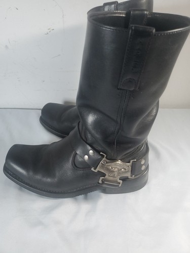 Harley Davidson Boots Mens 8 Eagle Harness Black Leather Motorcycle Riding 98408 - Picture 6 of 24