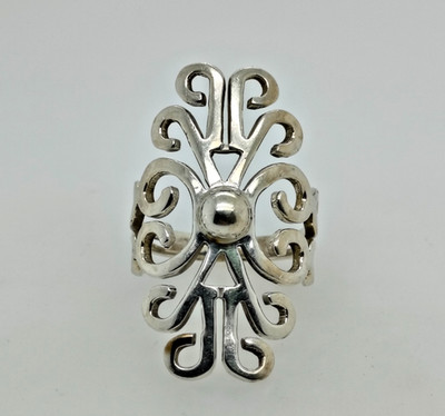 Sterling Silver ATI Filigree Swirl  Ring for Women Size 10