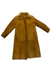 Manteau long Peau Lainée Véritable 40/42 Vintage Marron