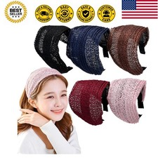 5 Pack Wide Hard Headband with Teeth for Women, Girls  s Hair Band Pleated Clo...