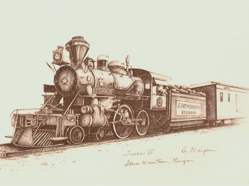 1971 Doris Morgan Texas II Stone Mountain Railroad Limited Edition Art Card