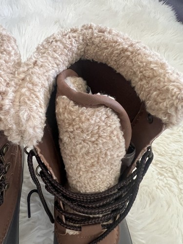 NWOB Sporto Women's Boots Brown Eco System Faux Suede/Fur Trim Boot 9M NEW - Picture 5 of 10