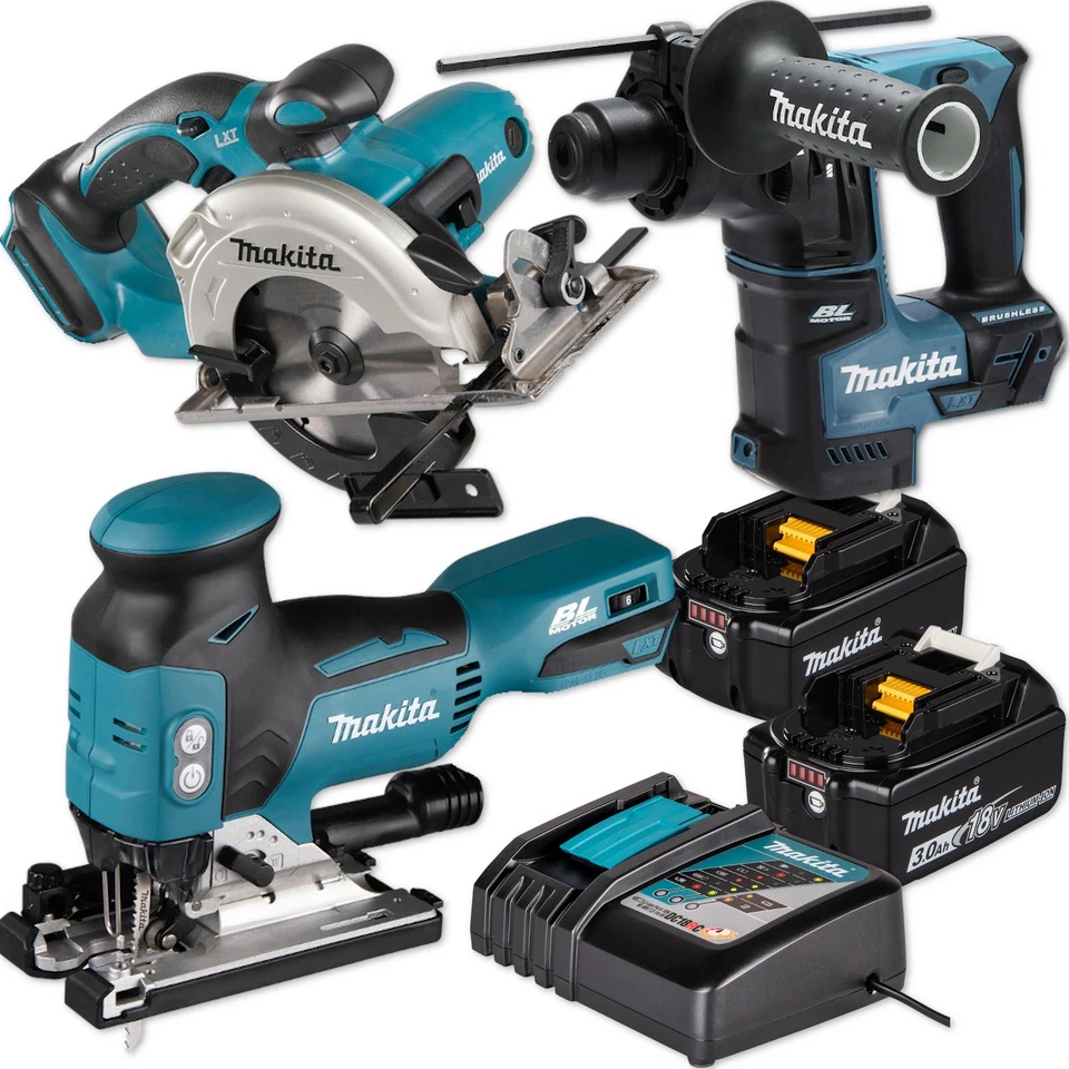 Makita Combo Set18V Akku-Stichsäge Handkreissäge Bohrhammer DHR171 DJV181 DSS501