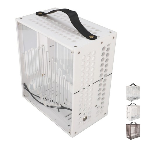 23x20.5x12cm Miniature ITX PC Case Clear Arcylic PC Case Portable DIY Desktop CB - Afbeelding 16 van 32