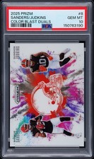 Panini Prizm 2025 Color Blast Duals Shedeur Sanders Quinshon Judkins #8 PSA 10