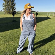 1950s Lee Hickory Stripe Overalls Vintage Union Made Sanforized Denim Carpenter