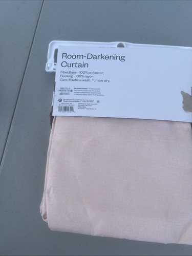 Room Essentials 42 x 63 Room Darkening Light Pink Single Curtain Panel New Read - Picture 4 of 6