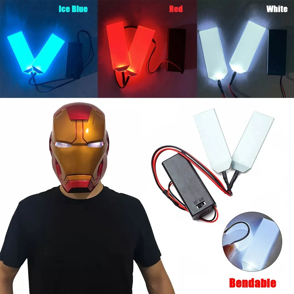 DIY Bendable LED Light Eyes Kit For Iron Man Batman Black Panther Helmet Cosplay