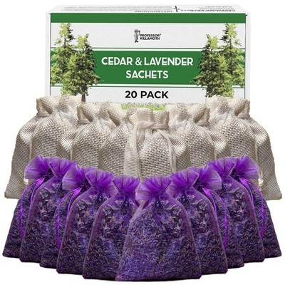 Cedar Chips and Lavender Sachets (20 Pack) - Stop Clothes Damage - Cedar and ...