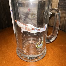 Vintage North American P-51D Mustang war bird Beer Mug Glass In Box Rare 