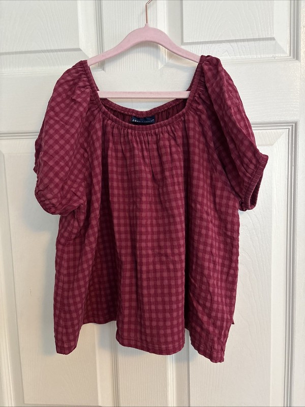 Andy & Evan Girls Blouse, Merlot, Stretch Neck, Lined , Size 12-14?
