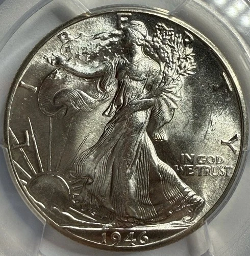 1946 D Walking Liberty Half Dollar PCGS MS64 Exact Coin Imaged