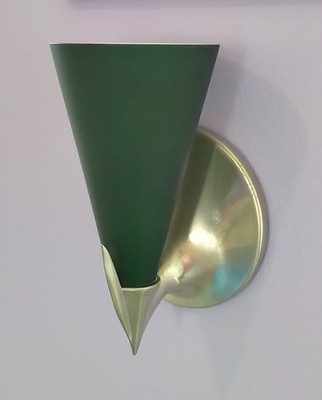 TECH LIGHTING Contemporary Dark Green Wall Sconce with Nickel Base/Mount (120V)