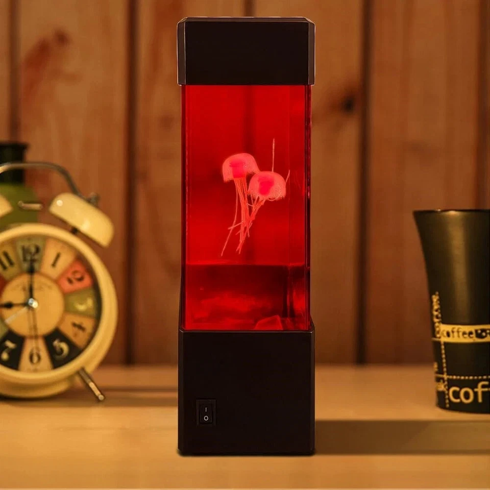 Lámpara de medusas alimentada por USB habitación oficina escritorio decoración estado de ánimo luz nocturna nosotros Foto 4 de 4