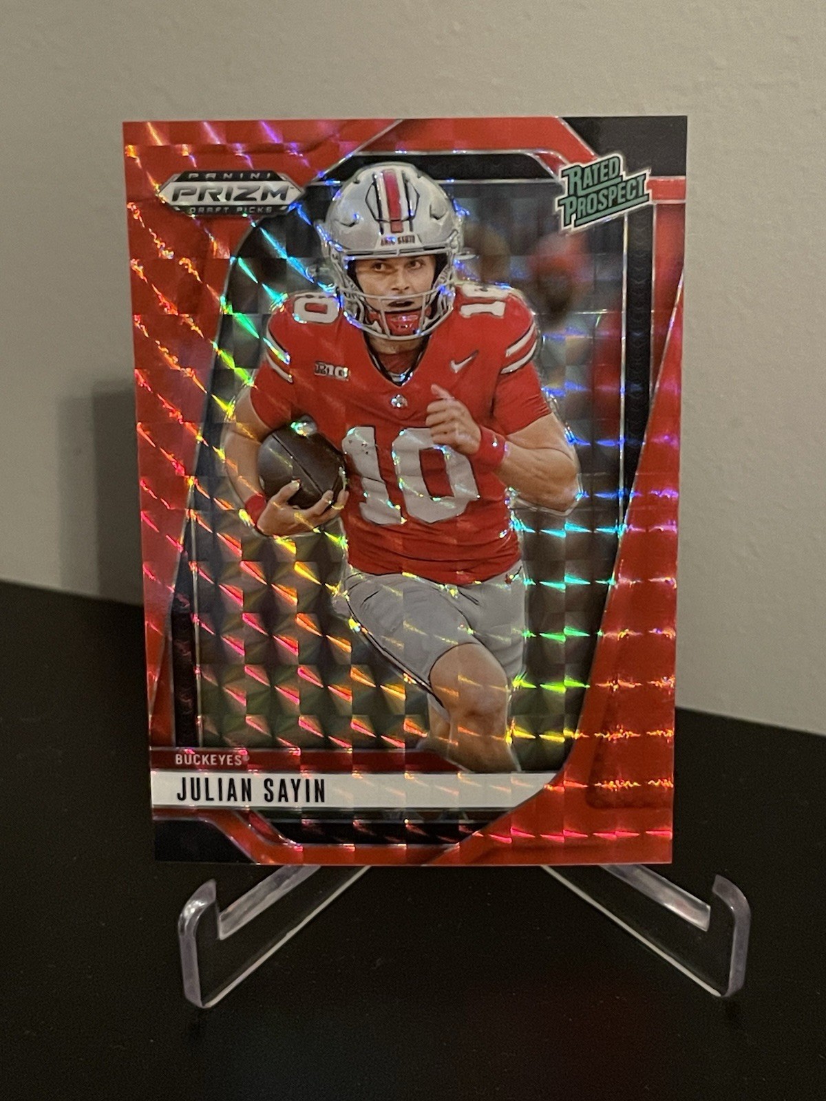 2025 Panini Prizm Draft Picks - Julian Sayin #161 Red Finite Prizm /125 Prospect