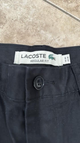 Lacoste Mens Regular Fit Black Pants Size 36/32 Cotton NWT $110 Retail - Picture 3 of 9