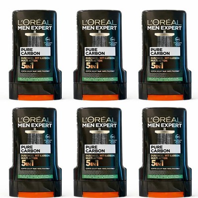 6x 250 ml L'Oreal Men Expert Dusch Carbon Clean Duschgel