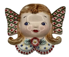 Vintage Hand Painted ArtMark Originl Head Pocket Vase Little Girl Big Bow Japan