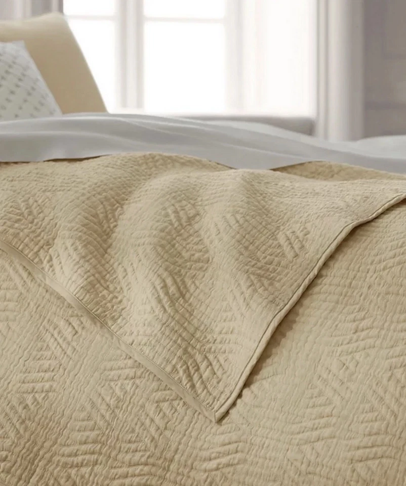 Edredón reversible jacquard algodón Lauren Ralph Lauren Wiley Queen bronceado Foto 3 de 4